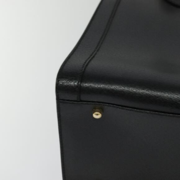 GUCCI Bamboo Hand Bag Leather Black Gold 002 002 - Picture 10 of 16